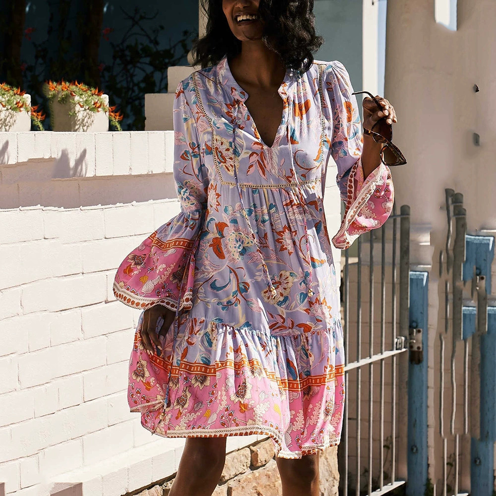 ZARA Spring Summer Fashion Floral Chiffon Tiered Mini Dress